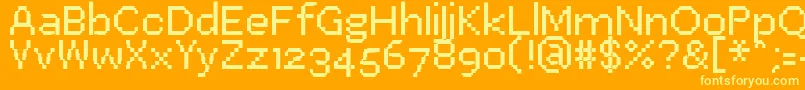PfEastaSeven Font – Yellow Fonts on Orange Background