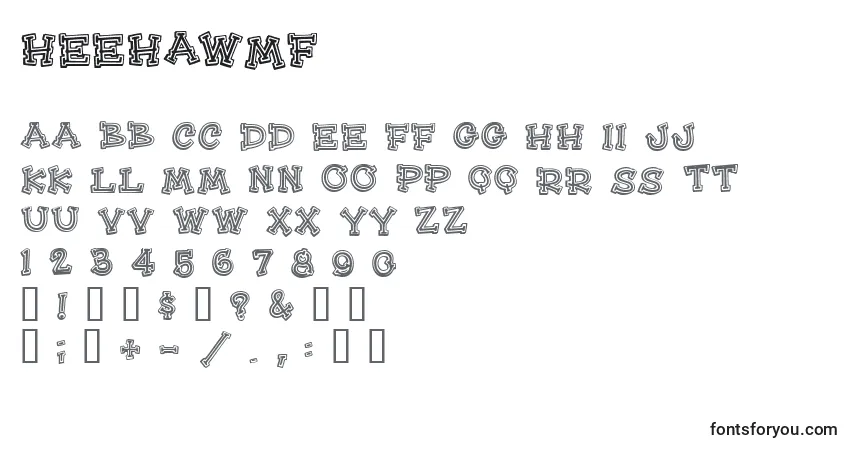 HeeHawMf Font – alphabet, numbers, special characters
