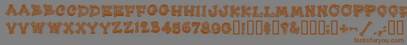HeeHawMf Font – Brown Fonts on Gray Background