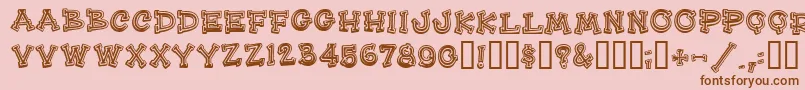 HeeHawMf-Schriftart – Braune Schriften auf rosa Hintergrund