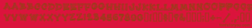 HeeHawMf Font – Brown Fonts on Red Background