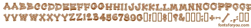 HeeHawMf Font – Brown Fonts on White Background