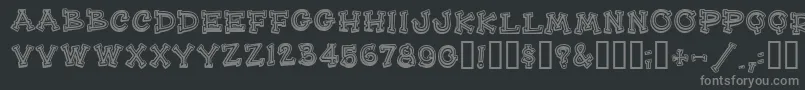 HeeHawMf-Schriftart – Graue Schriften auf schwarzem Hintergrund