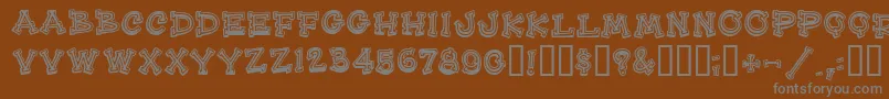 HeeHawMf Font – Gray Fonts on Brown Background