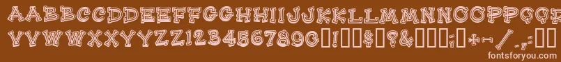 HeeHawMf-Schriftart – Rosa Schriften auf braunem Hintergrund