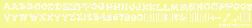HeeHawMf Font – White Fonts on Yellow Background