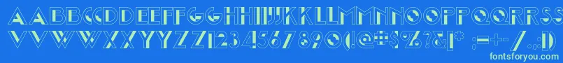 Joostamillionairenf Font – Green Fonts on Blue Background