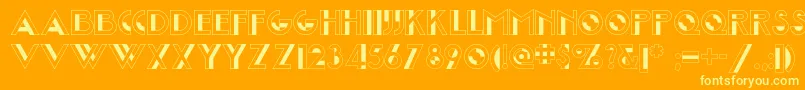 Joostamillionairenf-Schriftart – Gelbe Schriften auf orangefarbenem Hintergrund