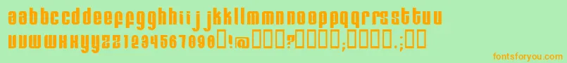 Czcionka Remihead – pomarańczowe czcionki na zielonym tle
