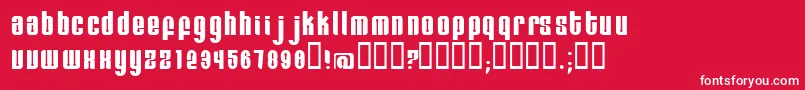 Fonte Remihead – fontes brancas em um fundo vermelho