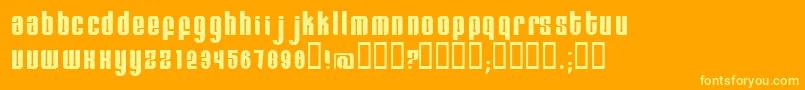 Weitere Informationen zur Remihead-Schriftart Remihead-Schriftart – Gelbe Schriften auf orangefarbenem Hintergrund