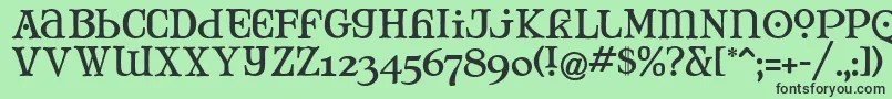 フォントMjtank – 緑の背景に黒い文字