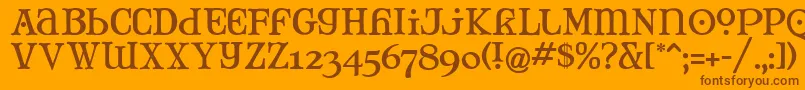 Mjtank Font – Brown Fonts on Orange Background