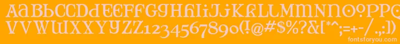 Mjtank Font – Pink Fonts on Orange Background