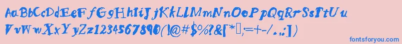 Mqssketchy Font – Blue Fonts on Pink Background