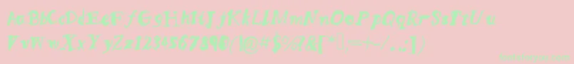 Mqssketchy Font – Green Fonts on Pink Background