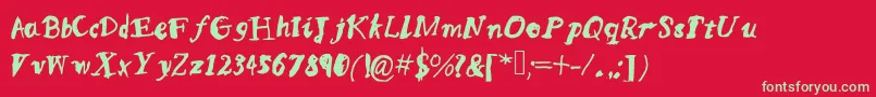 Mqssketchy Font – Green Fonts on Red Background