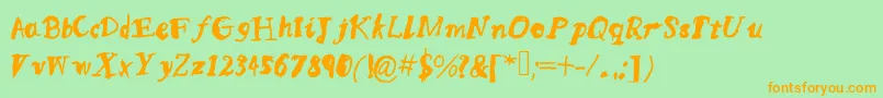Mqssketchy Font – Orange Fonts on Green Background