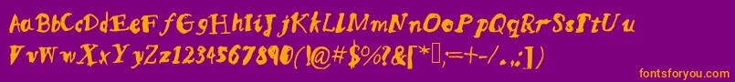 Mqssketchy Font – Orange Fonts on Purple Background