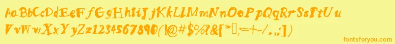 Mqssketchy Font – Orange Fonts on Yellow Background
