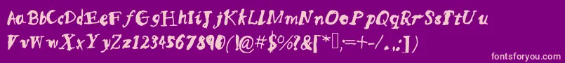 Mqssketchy Font – Pink Fonts on Purple Background
