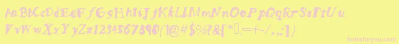 Mqssketchy Font – Pink Fonts on Yellow Background