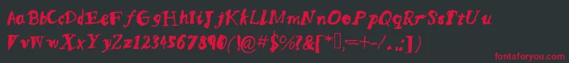 Mqssketchy Font – Red Fonts on Black Background