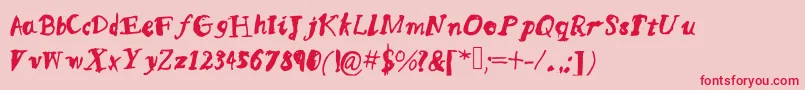 Mqssketchy-Schriftart – Rote Schriften auf rosa Hintergrund
