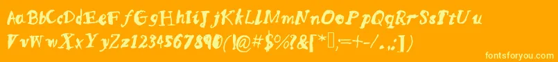 Mqssketchy Font – Yellow Fonts on Orange Background