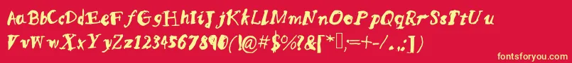 Mqssketchy Font – Yellow Fonts on Red Background