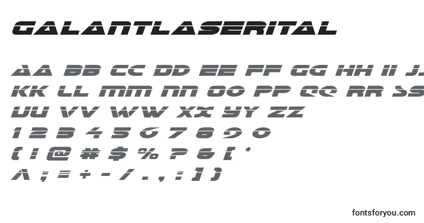 Galantlaserital Font – alphabet, numbers, special characters