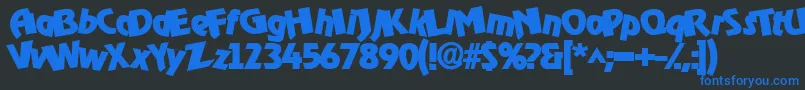 Omegaboldorocko Font – Blue Fonts on Black Background