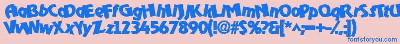 Omegaboldorocko Font – Blue Fonts on Pink Background