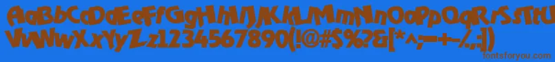 Omegaboldorocko Font – Brown Fonts on Blue Background