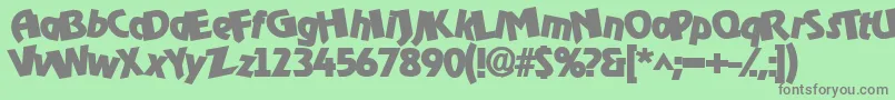 Omegaboldorocko Font – Gray Fonts on Green Background