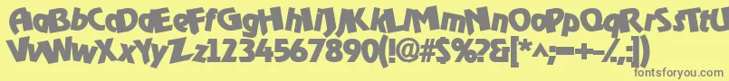 Шрифт Omegaboldorocko – серые шрифты на жёлтом фоне