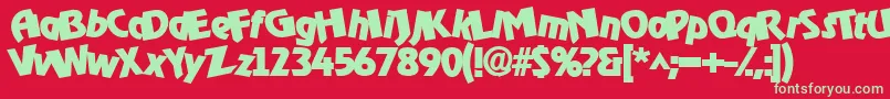 Omegaboldorocko Font – Green Fonts on Red Background