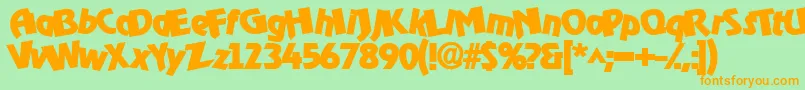 Omegaboldorocko Font – Orange Fonts on Green Background