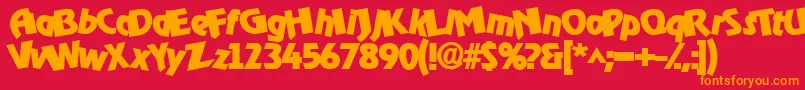 Omegaboldorocko Font – Orange Fonts on Red Background