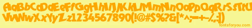 Omegaboldorocko Font – Orange Fonts on Yellow Background