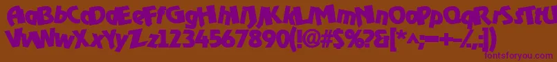 Omegaboldorocko Font – Purple Fonts on Brown Background