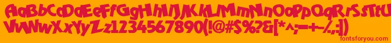 Omegaboldorocko Font – Red Fonts on Orange Background