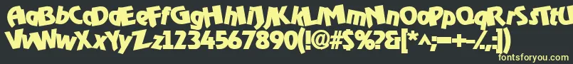 Omegaboldorocko Font – Yellow Fonts on Black Background