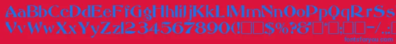 AbbessRegular Font – Blue Fonts on Red Background