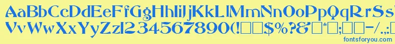 AbbessRegular Font – Blue Fonts on Yellow Background