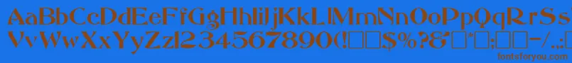 AbbessRegular Font – Brown Fonts on Blue Background