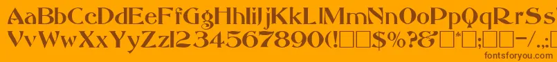 AbbessRegular Font – Brown Fonts on Orange Background