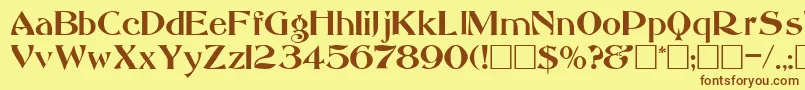 AbbessRegular Font – Brown Fonts on Yellow Background