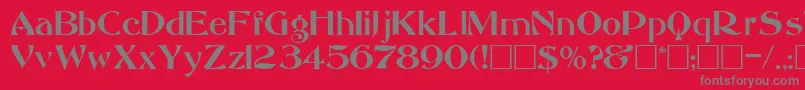 AbbessRegular Font – Gray Fonts on Red Background