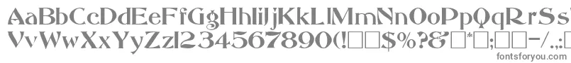 AbbessRegular-fontti – harmaat kirjasimet valkoisella taustalla